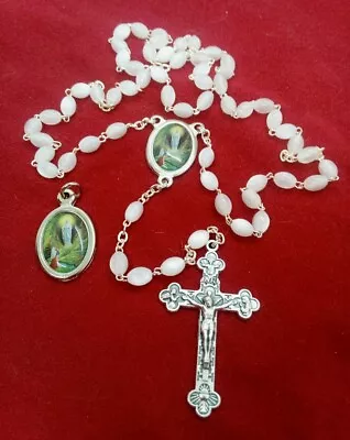 Our Lady Of Lourdes Rosary Beads And Pendant Made In Italy Stamped Italy • £13.50