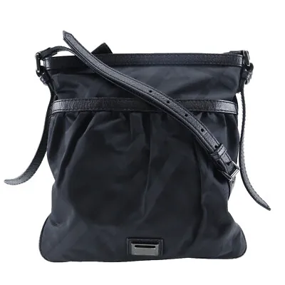 BURBERRY Nova Check Shoulder Bag Black Nylon Canvas Unisex • $355.30