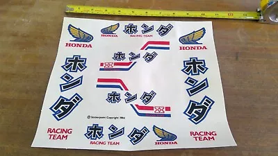 HONDA RACING DECAL CBVFVFRCBRXLNSNSRETC ON CLEAR  1980s 90s NEW OLD STOCK • £5