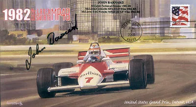 1982sa McLAREN COSWORTH MP4B DETROIT F1 Cover Signed JOHN BARNARD • $14.92