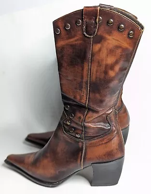 Kenneth Cole Vera Gomma Pointed Toe  Womens Boots Size 38 US 5.5 Brown  Italy  • $50.99