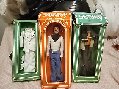 New SONNY Doll & 2 New Vintage Fashions 1976 Mego UNUSED In Damaged Packaging • $239.30