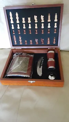 £35 • Buy Jack Daniels Stainless Steel Flask And Chess Set