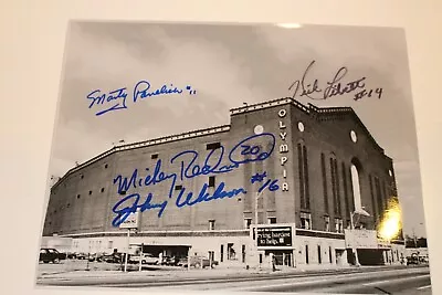 Mickey Redmond Johnny Wilson Marty Pavelich N Libett Olympia Stadium 8x10 Photo • $29.99