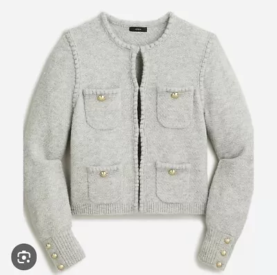 J. Crew Odette Sweater Lady Jacket With Jewel Buttons NWT MED BV762 • $85