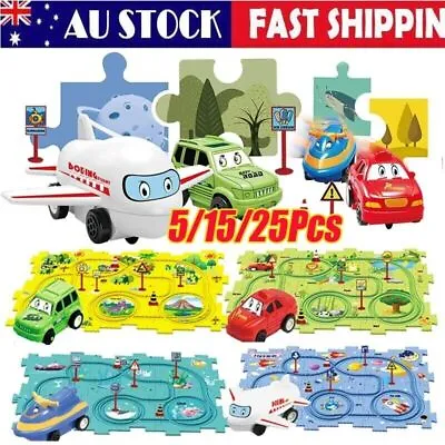 DIY Car Track Puzzle Play-Set Preschool Educational Montessori Toy For Kid Gifts • $3.76