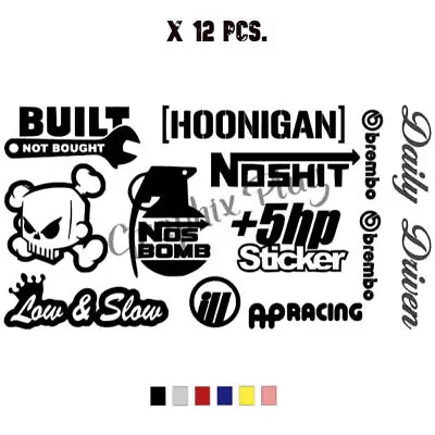 12 PCS JDM Stickers Pack Car Motorcycle Racing Motocross Helmet Vinyl Decals Lot • $6.95