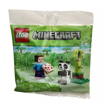 Lego MINECRAFT 30672 Steve And Baby Panda Polybag SEALED SHIPS FAST • $9.50