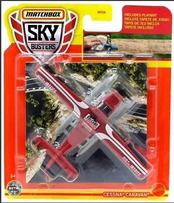 Matchbox Sky Busters 2022 12/32 Cessna Caravan Dark Red Volcano Research Moc New • $14.99