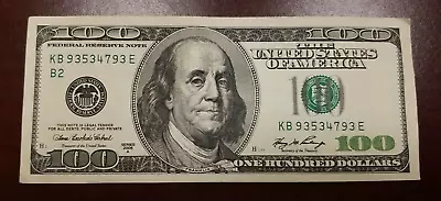 Series 2006  A ~ US One Hundred Dollar Bill Note $100 ~ KB 93534793 E • $129.68