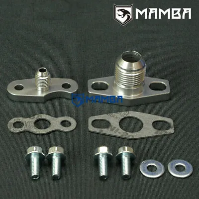 MAMBA ~07 VOLVO V60R V70R K24 4AN Turbo Oil Feed & 10AN Return Flange Adapter • $61.72