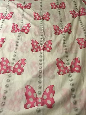 Disney Minnie Mouse Pink Bows Silver Pearls Twin Sheet Set: Flat Fitted • $24.99