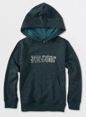 Volcom Boys Youth Slicer Hoodie Brit Blue Green Pullover Hoodie XL • $21