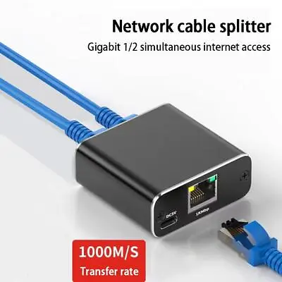 Ethernet Splitter Adapter RJ45 Cable LAN Network Internet Box 2 With Out IN Q0G3 • $19.34