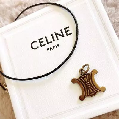 Celine Vintage Gold Macadam Stainless Steel Necklace Women Authentic • $130