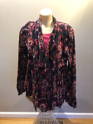 $39 • Buy Tigerlilly Floral Blouse/Jacket With Pom Poms Size 12