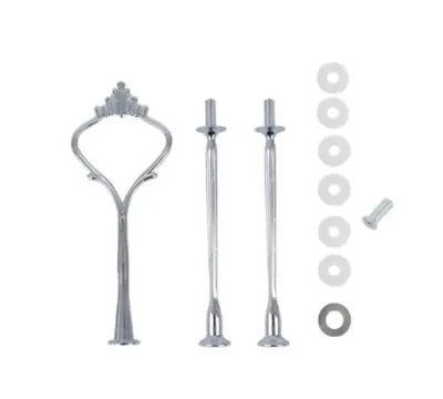 1 Set 3 Tier Handle Fittings  Silver  Tea Shop Room Hotel Party Cake Plate Stand • £3.25
