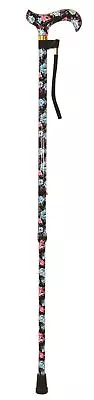 Aidapt Deluxe Patterned Walking Cane (colour Black Floral) • £28.99