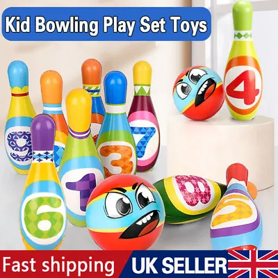 12X Kids Bowling Play Set Gift Toys For 2345 Year Old Boys Girl Birthday Gift • £9.39