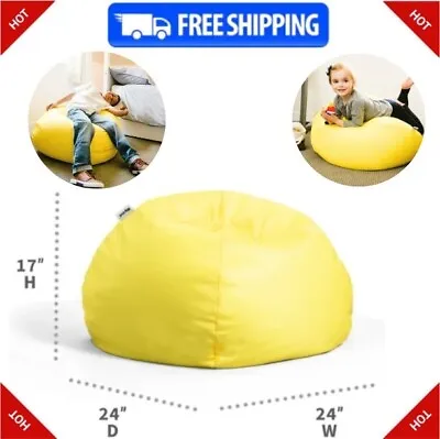 $28.51 • Buy Big Joe Dot Bean Bag Chair Kids With Filling Peat Buttercup, Playrooms, Durable 