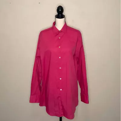 Van Heusen Shirt Mens 32/33 Pink Stretch Slim Fit Dress Modern Hipster Trendy • $10