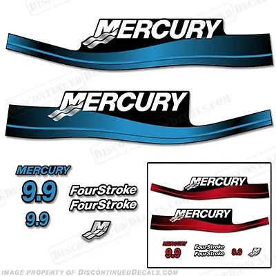 Fits Mercury 9.9hp Fourstroke Outboard Decal Kit Blue Or Red 4-Stroke 1999-2006 • $64.95