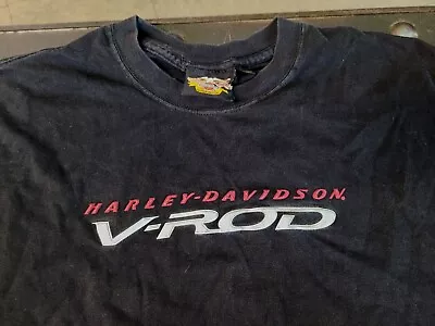 $11.97 • Buy Harley-Davidson V-ROD T-Shirt Black Motorcycle Graphic Biker Tee SIZE XXL RARE