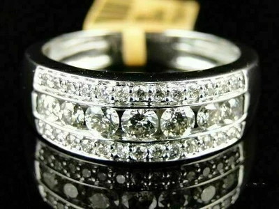 $246.79 • Buy 3Ct Round Cut VVS1/D Diamond Half Eternity Engagement Ring 14K White Gold Finish