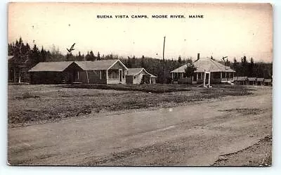 MOOSE RIVER ME Maine ~ BUENA VISTA CAMPS C1940s Somerset County  Postcard • $5.93