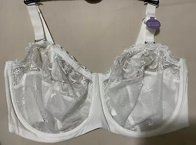 M&S EMBRACE EMBROIDERY UNDERWIRED MULTI WAY STRAPLESS  BRA In WHITE Size 40G • £12.99