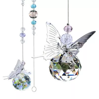£9.12 • Buy Crystal Ball Hanging DIY Garden Indoor K9 Outdoor Butterfly Wind Chime