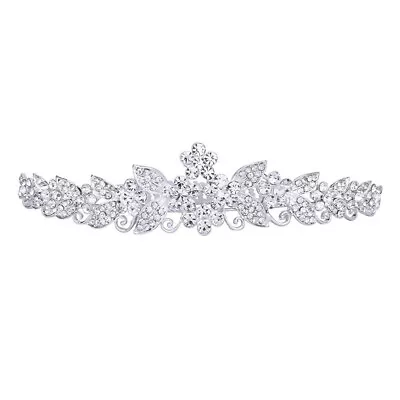  Bridal Crown Tiara Metal Headband Wedding Tiaras For Adults Bride Hair Comb • £8.88