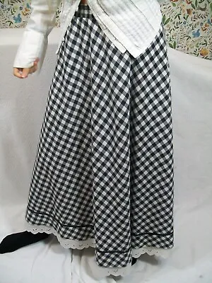Black & White Check Skirt - Gingham - Waist Stretches To 32” • £22.99