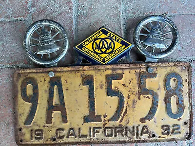 AAA California State Vintage Porcelain License Plate Topper Chevy Ford GM 1932 • $275
