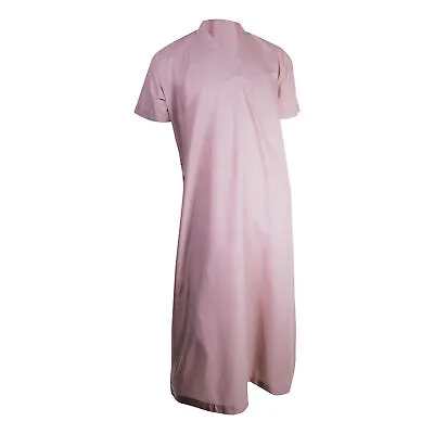 Hijaz Purple V-Neck Short Sleeve Casual Cotton Men's Thobe Arab Robe Dishdasha • $17.99