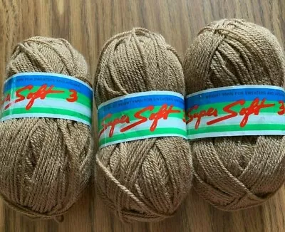 3 Skeins Lana Moro Vintage Super Soft 3 Yarn-1.75 Oz - Brown-new • $8