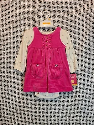 ❄️NWT Carters Baby Girls Velour Jumper Dress Set Size 12M • $16