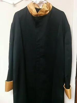 Mens Gently-Worn Praise Dance Or Mime Robe Black Gold Worship Liturgical Garment • $59