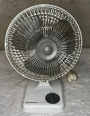 Vintage White Windmere 3 Blade Oscillating 2 Speed Small Fan Model #DF-7 • $35.96