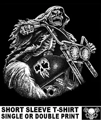 Grim Reaper Death Hot Rod Outlaw Biker V Twin Motorcycle Rider Skull T-shirt Tb1 • $27.99