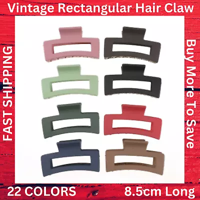$5.99 • Buy Vintage Hair Clip Geometric Matte Multicolor Hair Claw Crab Large Barrette Hair