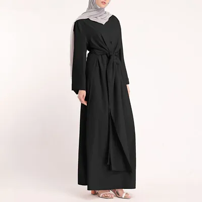 Muslim Women Long Dress Dubai Cardigan Robe Maxi Dress Abaya Jilbab Kaftan UK • £12.87