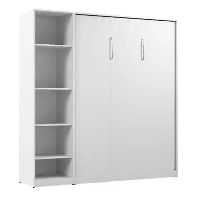 Pemberly Row Wood Full Murphy Bed With Closet Organizer In White • $1258.87