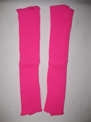 Retro 80s Aesthetic Ribbed Knit Leg Warmers Hot Pink Nip Kawaii Synthwave Ballet • $10