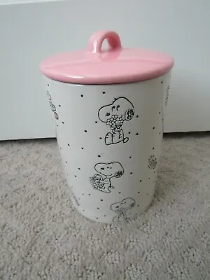 Peanuts Snoopy & Woodstock EASTER Cookie Jar/Canister Pink NEW • $24.99