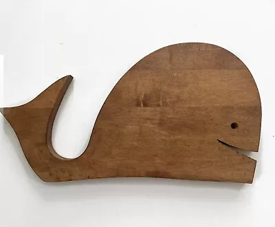 Vtg Whale Wood Chopping Cutting Board Wall Beach Decor Kitchen Kid’s Room • $20