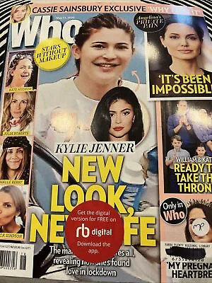 $15 • Buy WHO Magazine Kylie Jenner New Look New Life May 11 2020 Stars Without Makeup