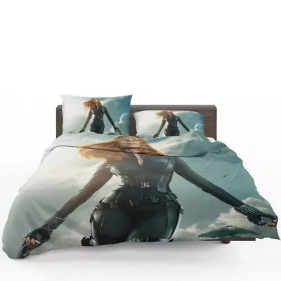 Captain America The Winter Soldier Avengers Black Widow Quilt Duvet Cover Set • £32.39