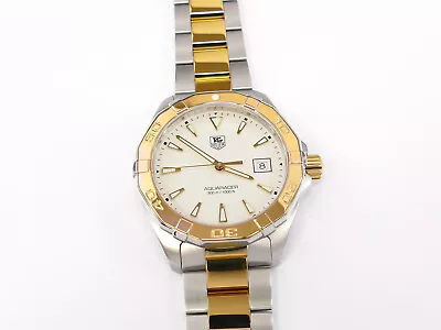 TAG Heuer Aquaracer WAY1120 Silver Dial With 18k Gold Men's 41 Mm WAY1120.BB0930 • £1200