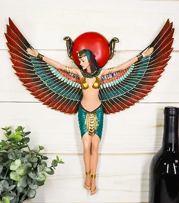 Large Ancient Egyptian Goddess Isis Ra With Open Wings Wall Decor Statue Plaque • $44.99